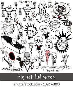 big set halloween with zombies