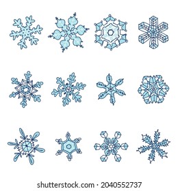 Big set of hand drawing Snowflakes element
