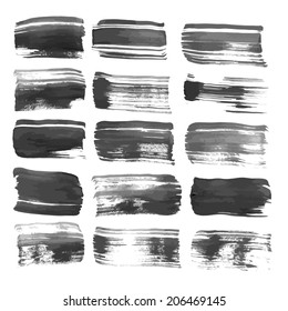 Big set of hand drawn black strokes isolated on a white background 1