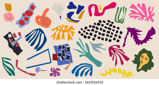 Big set of hand drawn doodle objects. Abstract contemporary modern trendy vector illustration.  Design for poster, card, invitation, placard, brochure, flyer, web. All elements are isolated