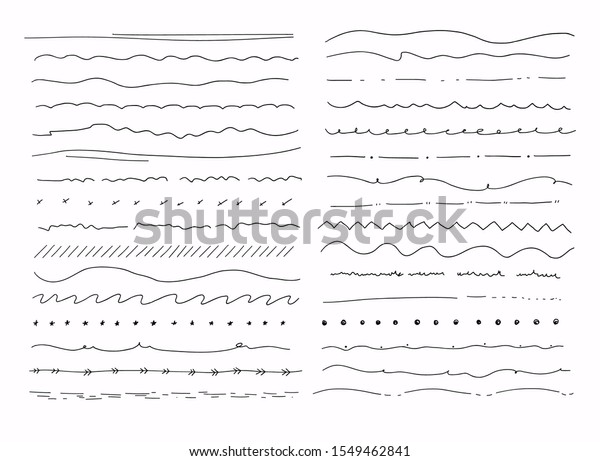 Big set of hand drawn line\
borders, scribble strokes and design elements isolated on\
white.