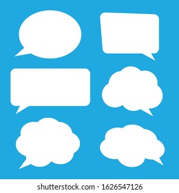 Big set hand drawn monochrome comic speech bubbles. Stickers of speech bubbles vector