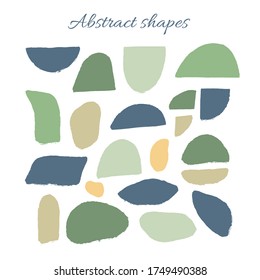 Big set of hand drawn organic shapes. Abstract contemporary modern trendy vector illustration. 