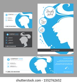 Big set of hand drawn templates for card, flyer, poster, brochure and leaflet design. Fashion illustration with woman fits for fashion shop, magazine, spa salon, hairdresser salon Vector graphic.