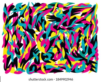 Big set of hand drawn various shapes and doodle objects. Abstract contemporary modern trendy vector illustration. 