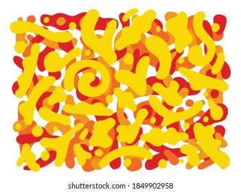Big set of hand drawn various shapes and doodle objects. Abstract contemporary modern trendy vector illustration. 