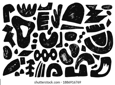 Big set of hand drawn various shapes