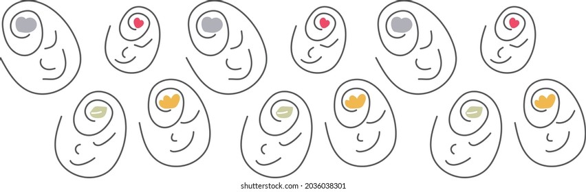 Großer Satz von Hand gezeichnet verschiedene Formen und doodle Objekte. Abstrakte moderne, trendige Vektorgrafik. Alle Elemente einzeln
Blumen, Auge, Menschen, süßes Muster, Mode und Textilien 