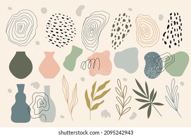 Un gran conjunto de dibujos a mano de varias formas y objetos de garabatos. Resumen de la moderna y moderna ilustración vectorial. Elementos aislados para medios sociales y afiche