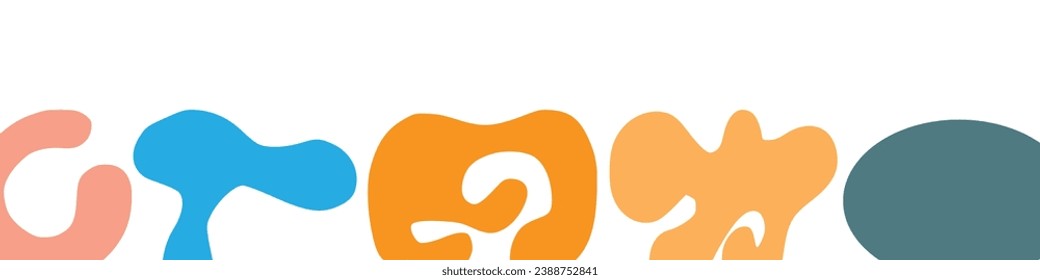 Big set of Hand drawn various colorful shapes and doodle objects. Abstract contemporary modern trendy vector illustration. All elements are isolated