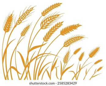 Big Set of Hand Drawn Wheat Ear Silhouette. Hand Drawn Wheat Ear Silhouette Set – Rustic Farm Grain Clipart, Harvest Illustration