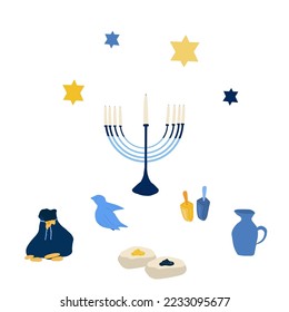 Big set with Hanukkah decorations