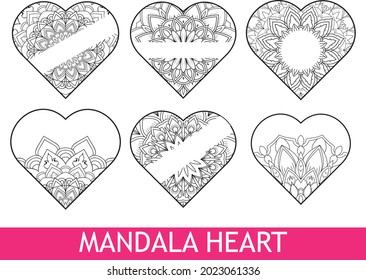 Big set of heart elements vector illustration. Cute Love Doodles Heart Frame Set