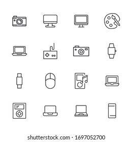 Big set of Hobby line icons. Vector illustration isolated on a white background. Premium quality symbols. Stroke vector icons for concept or web graphics. Simple thin line signs. 