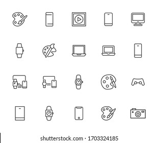 Big set of Hobby line icons. Vector illustration isolated on a white background. Premium quality symbols. Stroke vector icons for concept or web graphics. Simple thin line signs. 