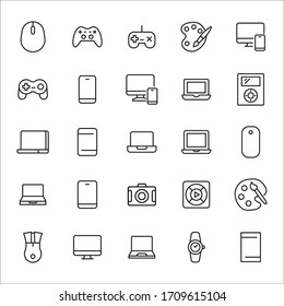 Big set of Hobby line icons. Vector illustration isolated on a white background. Premium quality symbols. Stroke vector icons for concept or web graphics. Simple thin line signs. 