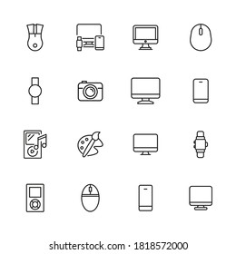Big set of hobby line icons. Vector illustration isolated on a white background. Premium quality symbols. Stroke vector icons for concept or web graphics. Simple thin line signs.