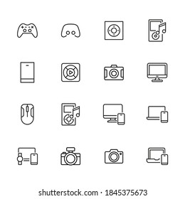 Big set of hobby line icons. Vector illustration isolated on a white background. Premium quality symbols. Stroke vector icons for concept or web graphics. Simple thin line signs.