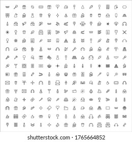 Big set of holidays line icons. Vector illustration isolated on a white background. Premium quality symbols. Stroke vector icons for concept or web graphics. Simple thin line signs. 