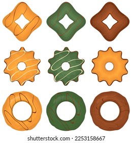 Big set homemade cookie different taste in pastry biscuit, large kit cookie consist of collectible natural tasty food biscuit it pastry accessory, fresh pastry biscuit from sweet cookie to breakfast