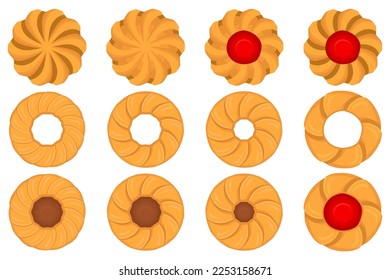 Big set homemade cookie different taste in pastry biscuit, large kit cookie consist of collectible natural tasty food biscuit it pastry accessory, fresh pastry biscuit from sweet cookie to breakfast