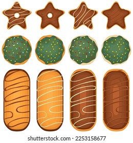 Big set homemade cookie different taste in pastry biscuit, large kit cookie consist of collectible natural tasty food biscuit it pastry accessory, fresh pastry biscuit from sweet cookie to breakfast