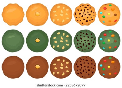 Big set homemade cookie different taste in pastry biscuit, large kit cookie consist of collectible natural tasty food biscuit it pastry accessory, fresh pastry biscuit from sweet cookie to breakfast