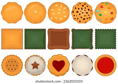 Big set homemade cookie different taste in pastry biscuit, large kit cookie consist of collectible natural tasty food biscuit it pastry accessory, fresh pastry biscuit from sweet cookie to breakfast