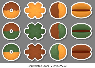 Big set homemade cookie different taste in pastry biscuit, large kit cookie consist of collectible natural tasty food biscuit it pastry accessory, fresh pastry biscuit from sweet cookie to breakfast