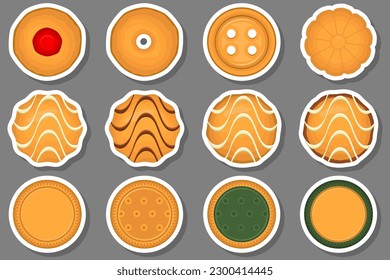 Big set homemade cookie different taste in pastry biscuit, large kit cookie consist of collectible natural tasty food biscuit it pastry accessory, fresh pastry biscuit from sweet cookie to breakfast