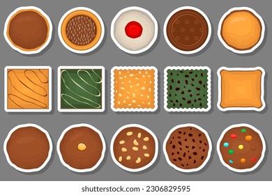 Big set homemade cookie different taste in pastry biscuit, large kit cookie consist of collectible natural tasty food biscuit it pastry accessory, fresh pastry biscuit from sweet cookie to breakfast