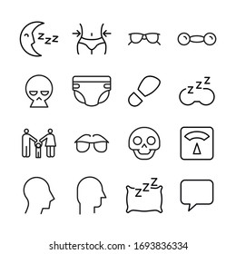 Gran conjunto de iconos de línea humana. Ilustración vectorial aislada en un fondo blanco. Símbolos de calidad superior. Iconos vectoriales de trazo para conceptos o gráficos web. Sencillas señales de línea delgada. 