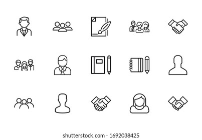 Big Set Human Resources Line Icons Stock Vector (Royalty Free ...