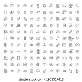 Big set Icons for business, digital marketing, mass media