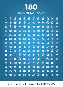 Big set icons collection on modern background.