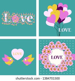 Big set of icons for Valentines day, Mothers day, wedding, love and romantic events