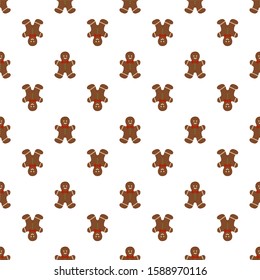 Big set identical gingerbread man, kit colorful pastry cookie. Cookie consisting of collectible natural tasty food gingerbread man, pastry accessory. Eat fresh pastry gingerbread man from same cookie.