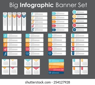 Big Set of Infographic Banner Templates for Your Business Vector Illustration