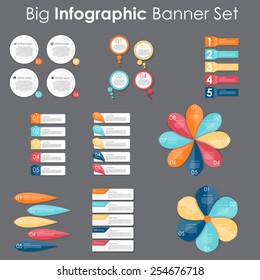 Big Set of Infographic Banner Templates for Your Business Vector Illustration