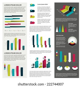 Big set of infographic charts. Vector. 