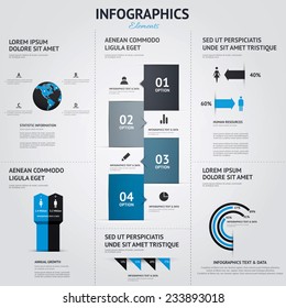 Big set of infographic elements. Flat style. Vector