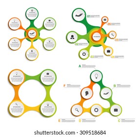 Big set infographic in the form of metabolic. Design elements. 