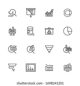 Big set of infographic line icons. Vector illustration isolated on a white background. Premium quality symbols. Stroke vector icons for concept or web graphics. Simple thin line signs. 