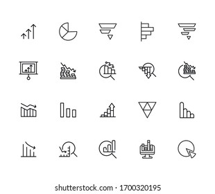 Big set of infographic line icons. Vector illustration isolated on a white background. Premium quality symbols. Stroke vector icons for concept or web graphics. Simple thin line signs. 