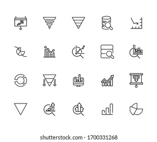 Big set of infographic line icons. Vector illustration isolated on a white background. Premium quality symbols. Stroke vector icons for concept or web graphics. Simple thin line signs. 