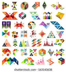 Big set of infographic modern templates - triangles and geometric shapes. For banners, business backgrounds, presenations