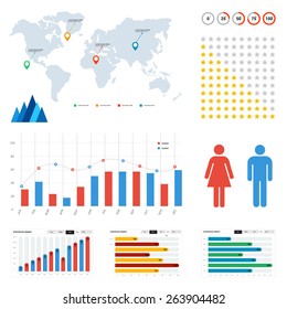 Big set of infographics charts elements. EPS10. vector illustration