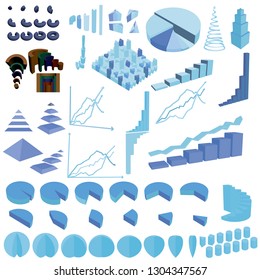 Big set with infographics. Different geometric shapes showing infographics. Vector illustration.