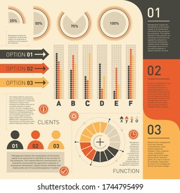 Big set of infographics elements with chart, label and arrow vector.