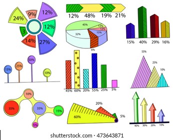 Big set of infographics elements. EPS10. Vector chart report template made from lines and icons